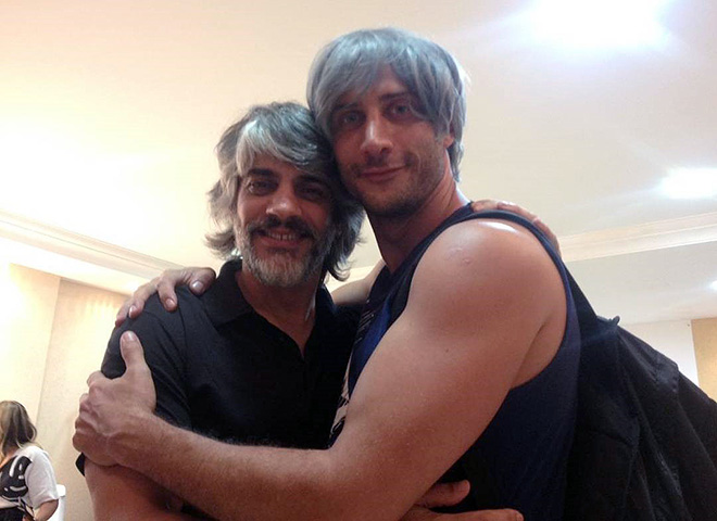Pablo Echarri y Luciano Cáceres en Brasil filmando Happy Hour